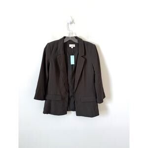 Anne Taylor LOFT Lightly Padded Open Front Blazer Green Size 2 Petite NEW